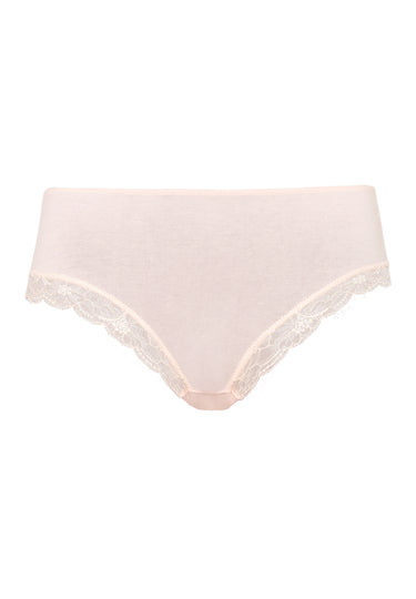 72437 Cotton Lace High Cut Brief - 1381 Powder